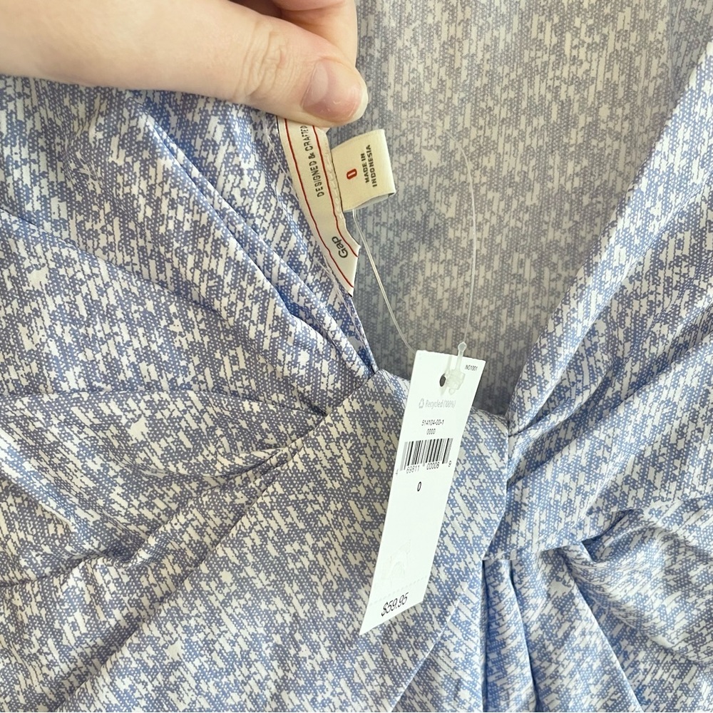 NWT GAP Twist Back Blue Speckled Dress - Picture 5 of 7